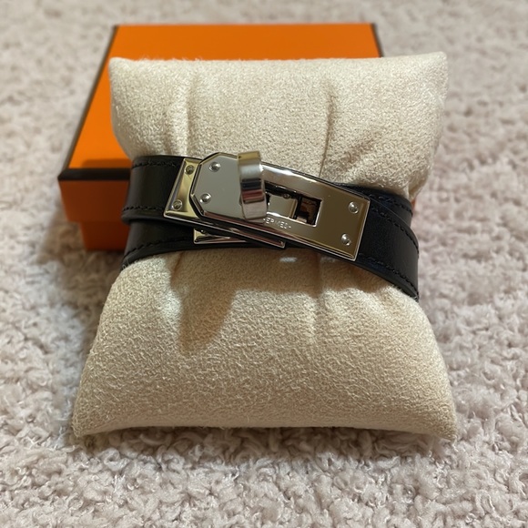 Hermes Kelly Double Tour Box leather black color size small - Picture 2 of 11